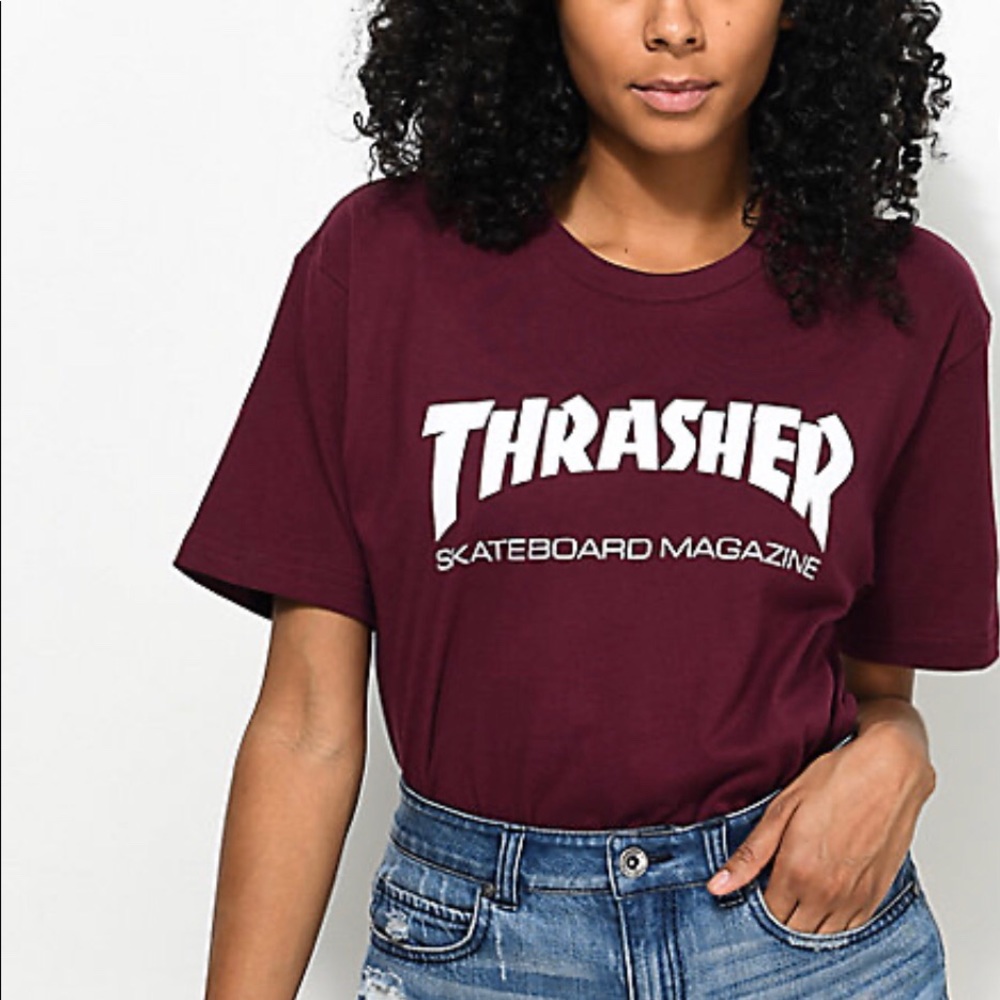 Maroon Thrasher Skater T-Shirt